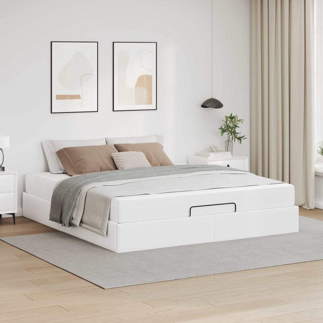 vidaXL Estructura de cama con colchón Otro 2 uds. PVC
