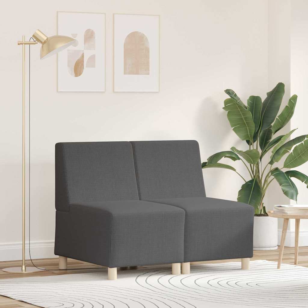vidaXL Unidad de Sofá Modular sin Brazos 2 uds. Gris oscuro
