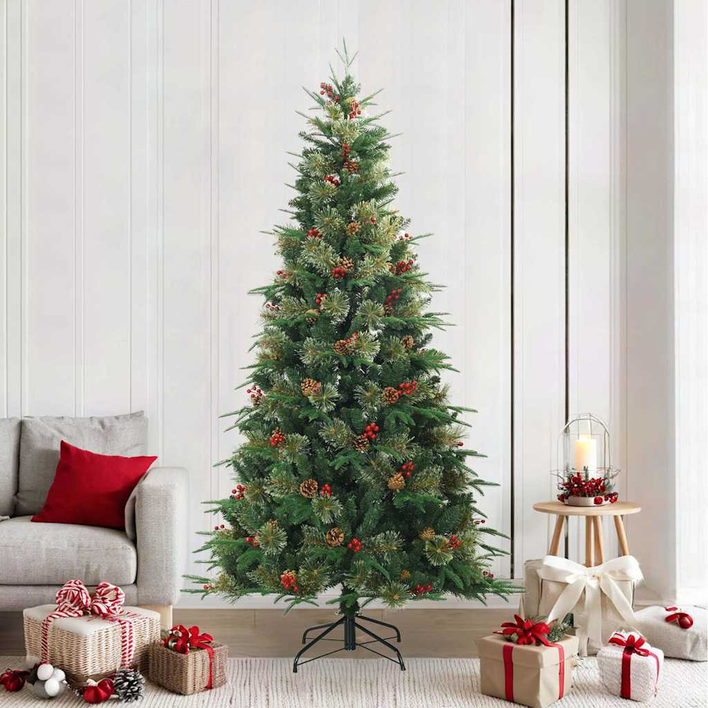 vidaXL Árbol de Navidad artificial con ramas articuladas Verde 240 cm
