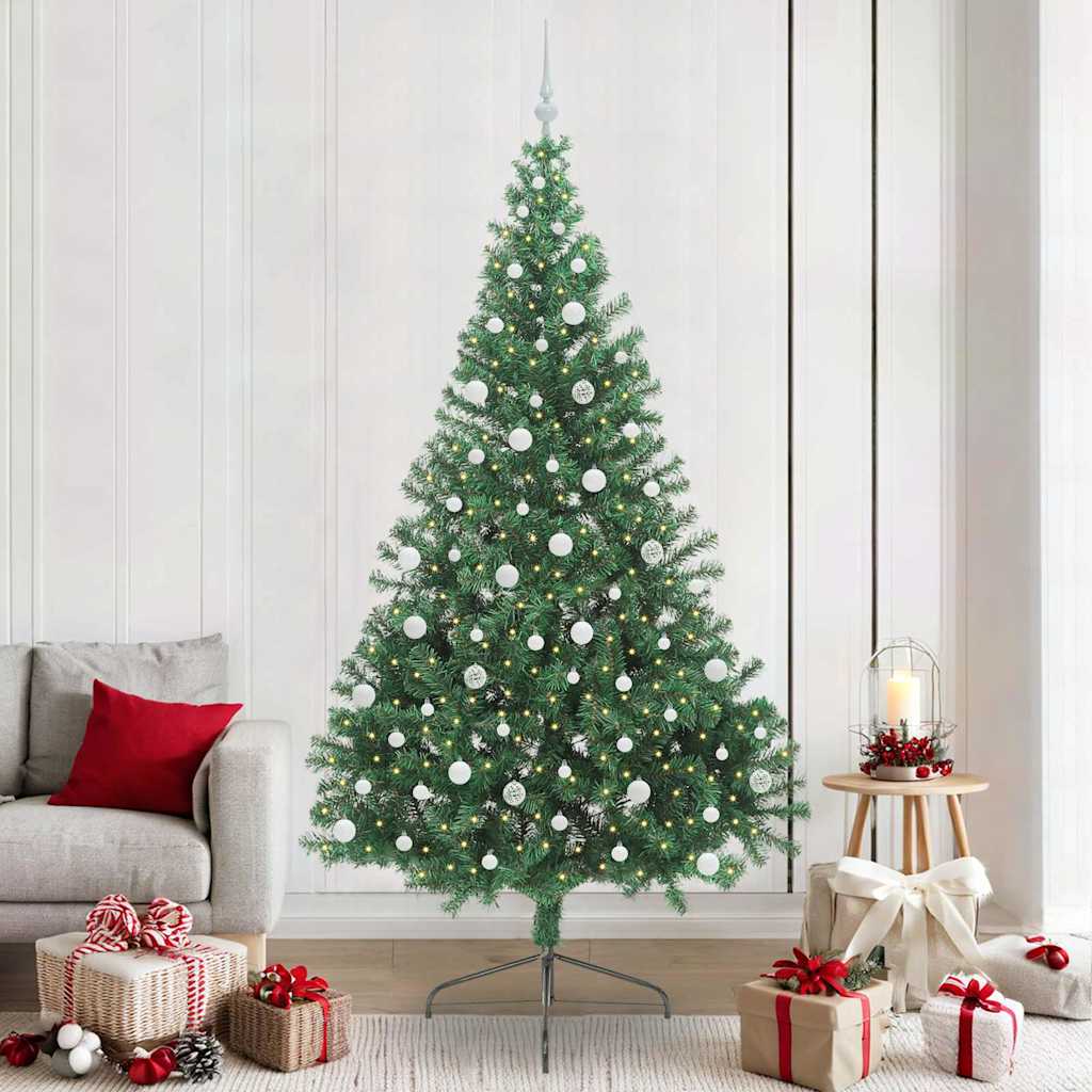 vidaXL Árbol de Navidad Artificial Preiluminado Verde 240 cm PVC