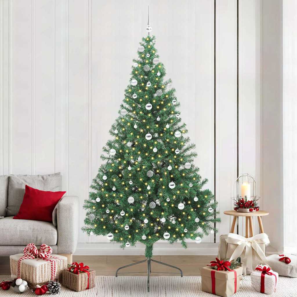vidaXL Árbol de Navidad Artificial Preiluminado Verde 240 cm PVC