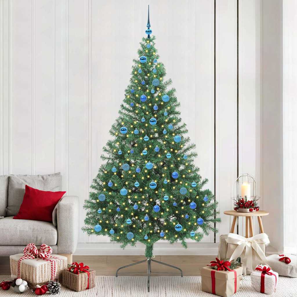 vidaXL Árbol de Navidad Artificial Preiluminado Verde 240 cm PVC