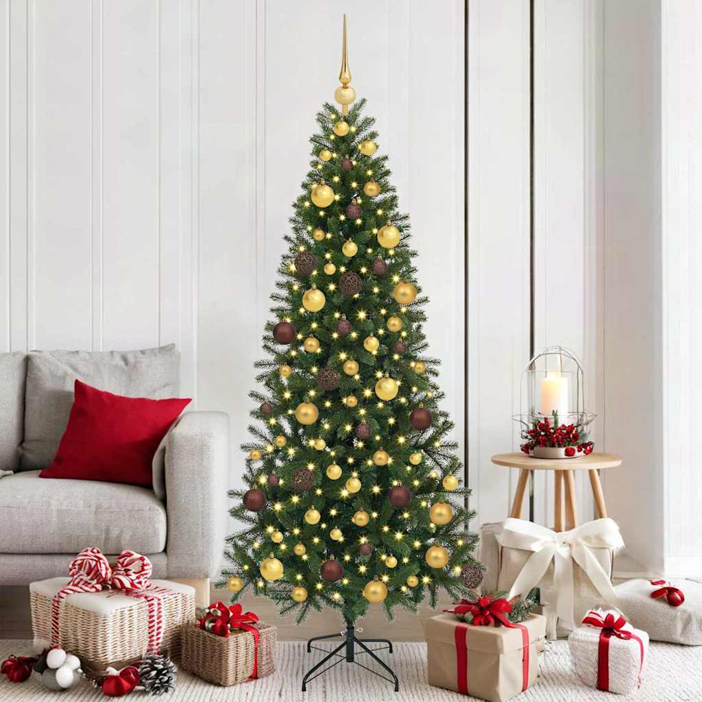 vidaXL Árbol de Navidad artificial con 300 LED Verde 180 cm PE y PVC