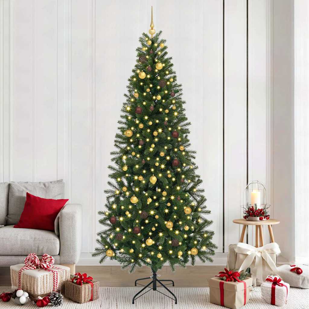 vidaXL Árbol de Navidad artificial con 300 LED Verde 240 cm PE y PVC