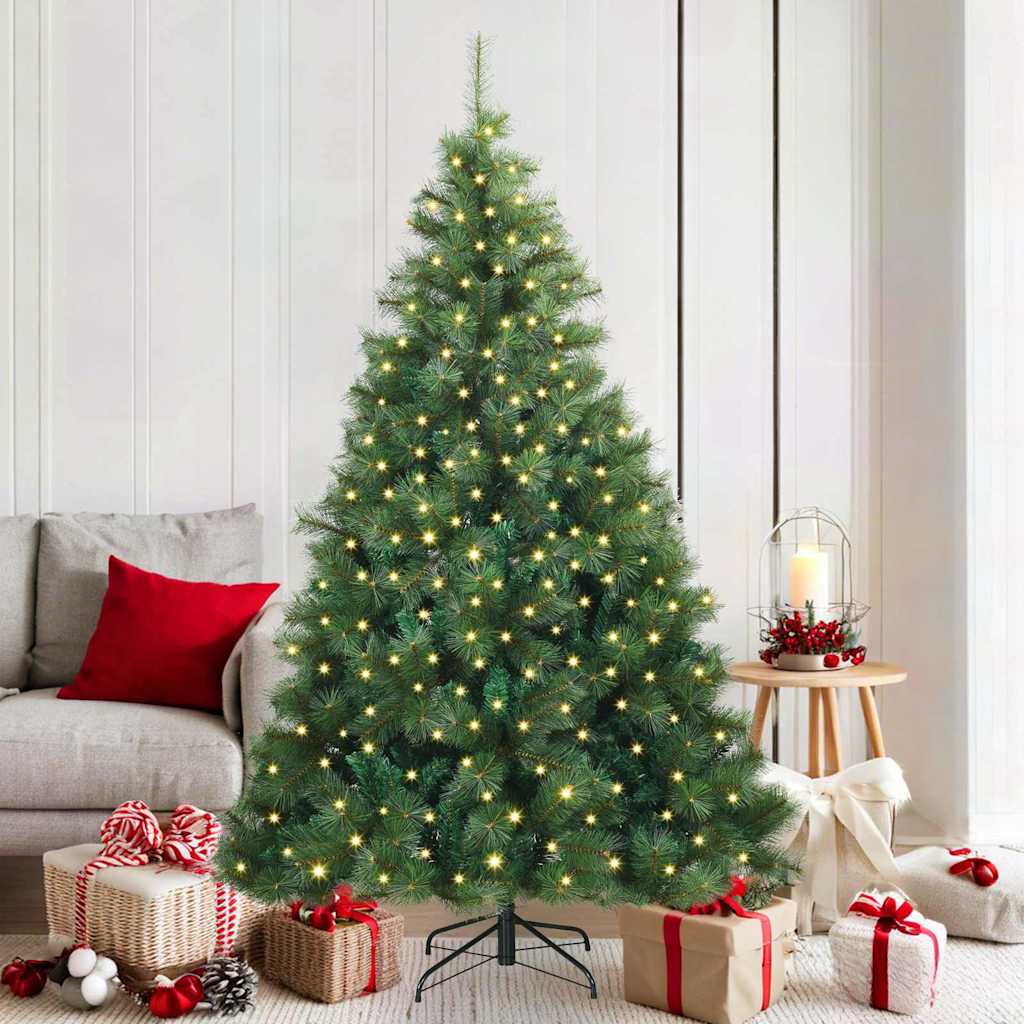 vidaXL Árbol de Navidad artificial con 300 LED Verde 180 cm PE y PVC