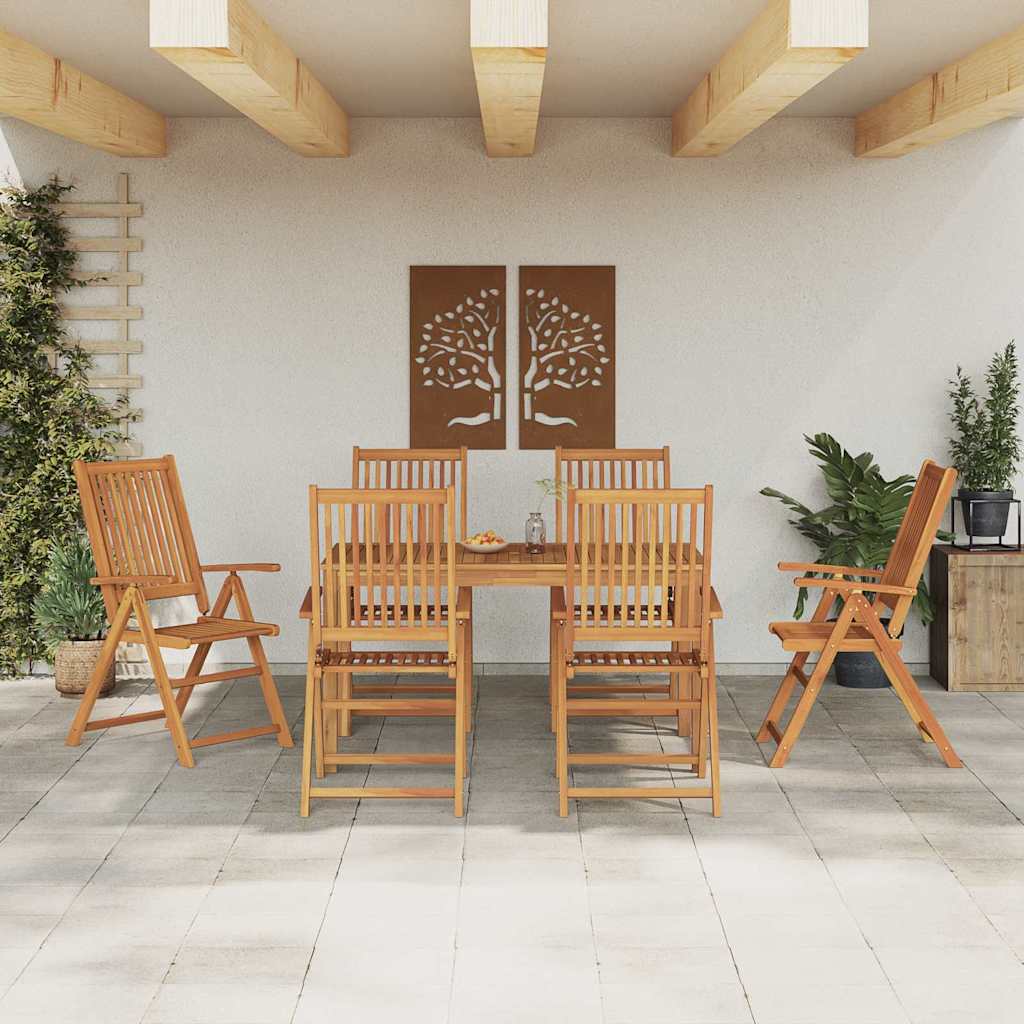 vidaXL Conjunto de Comedor de Jardín 7 uds. Natural
