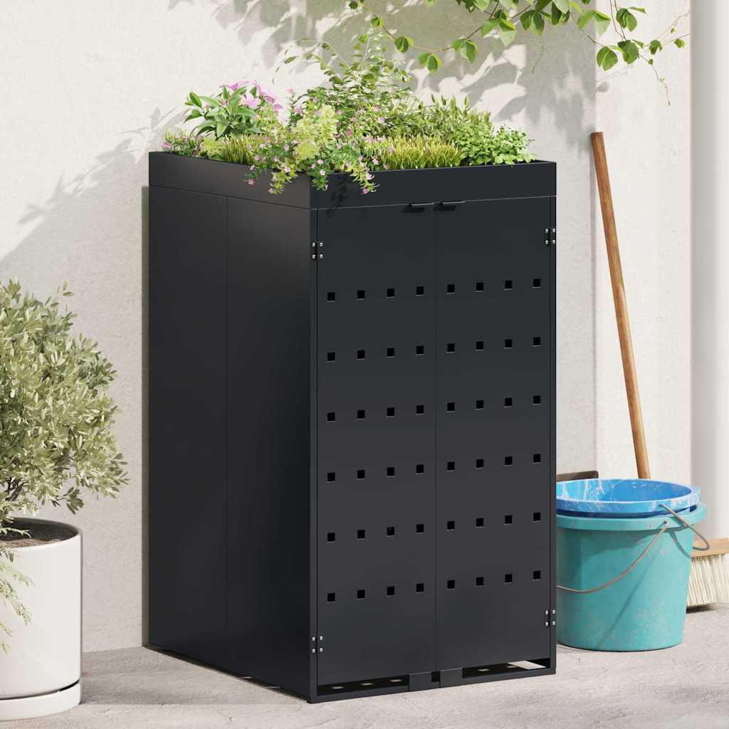 vidaXL Almacenamiento para Contenedor Rueda con Techo para Plantas para Contenedor de 240L