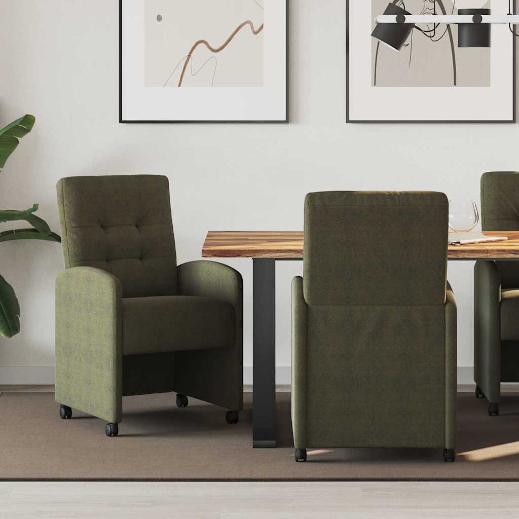 vidaXL Sillas de Comedor con Ruedas 2 uds. Cuero de ante sintético