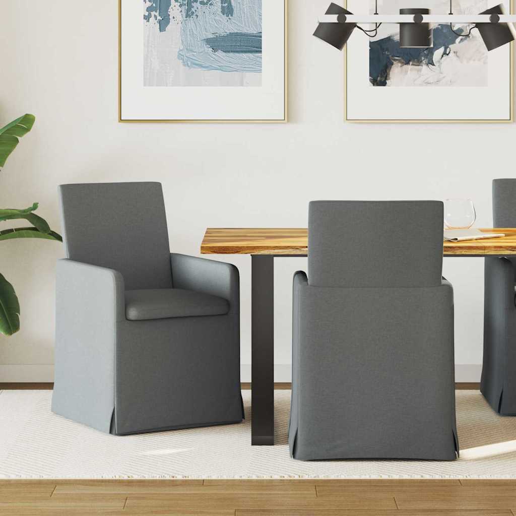 vidaXL Sillas de comedor 2 uds. tela Gris oscuro 57 x 67 x 95 cm
