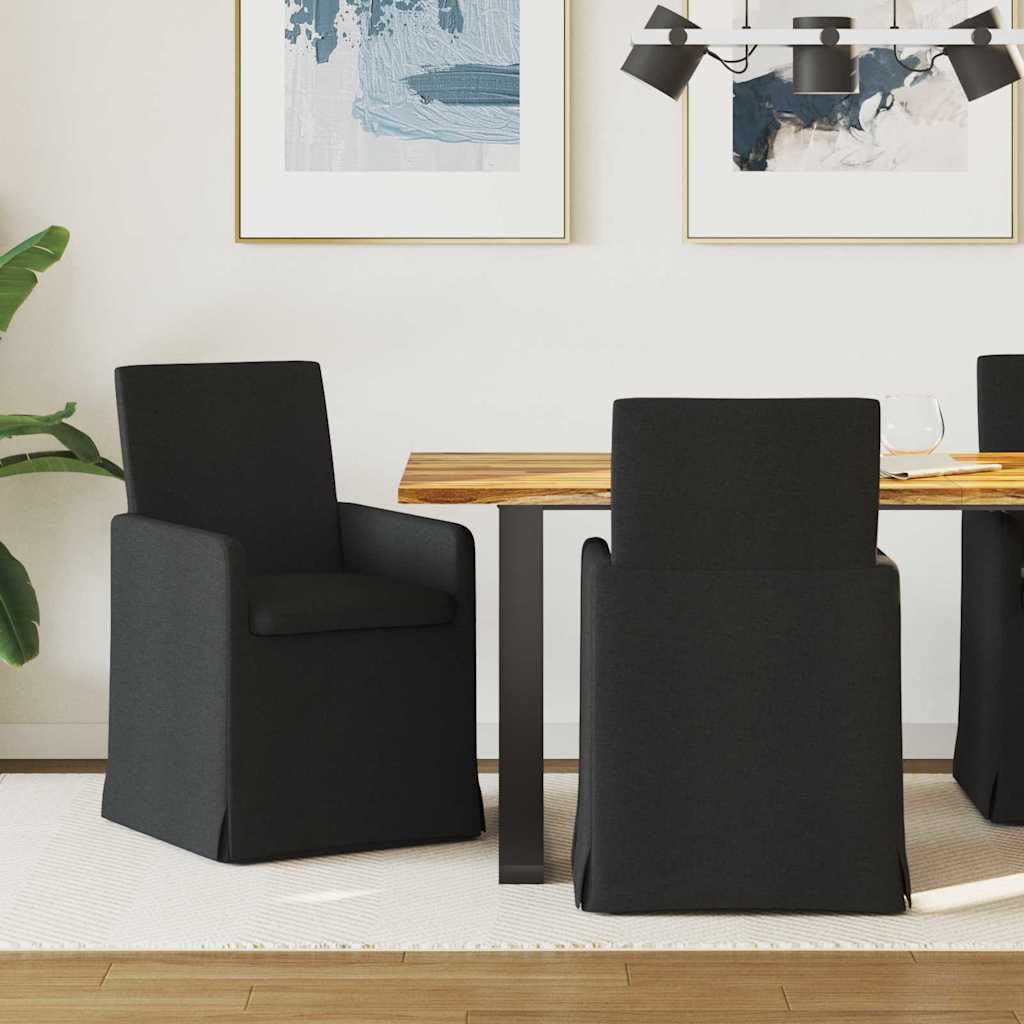 vidaXL Sillas de comedor 2 uds. tela Negro 57 x 67 x 95 cm