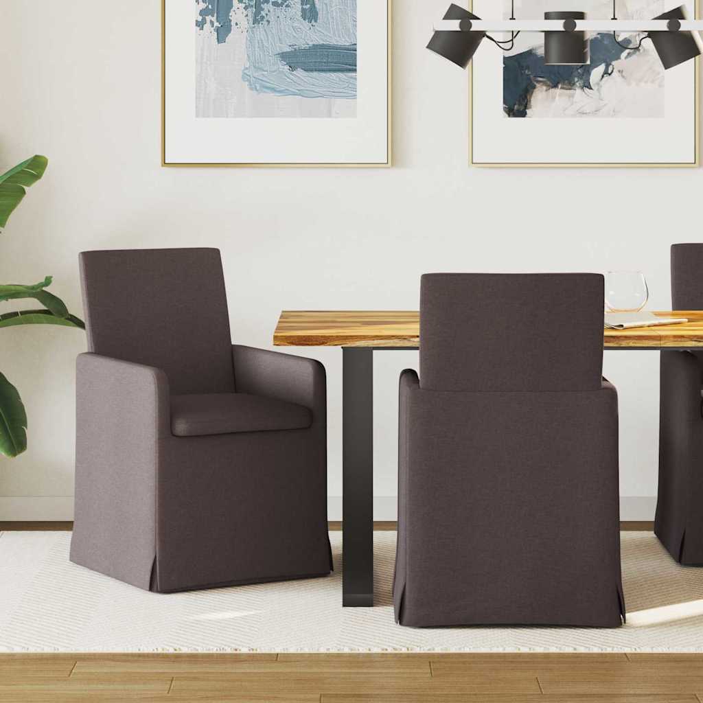 vidaXL Sillas de comedor 2 uds. tela Marrón oscuro 57 x 67 x 95 cm