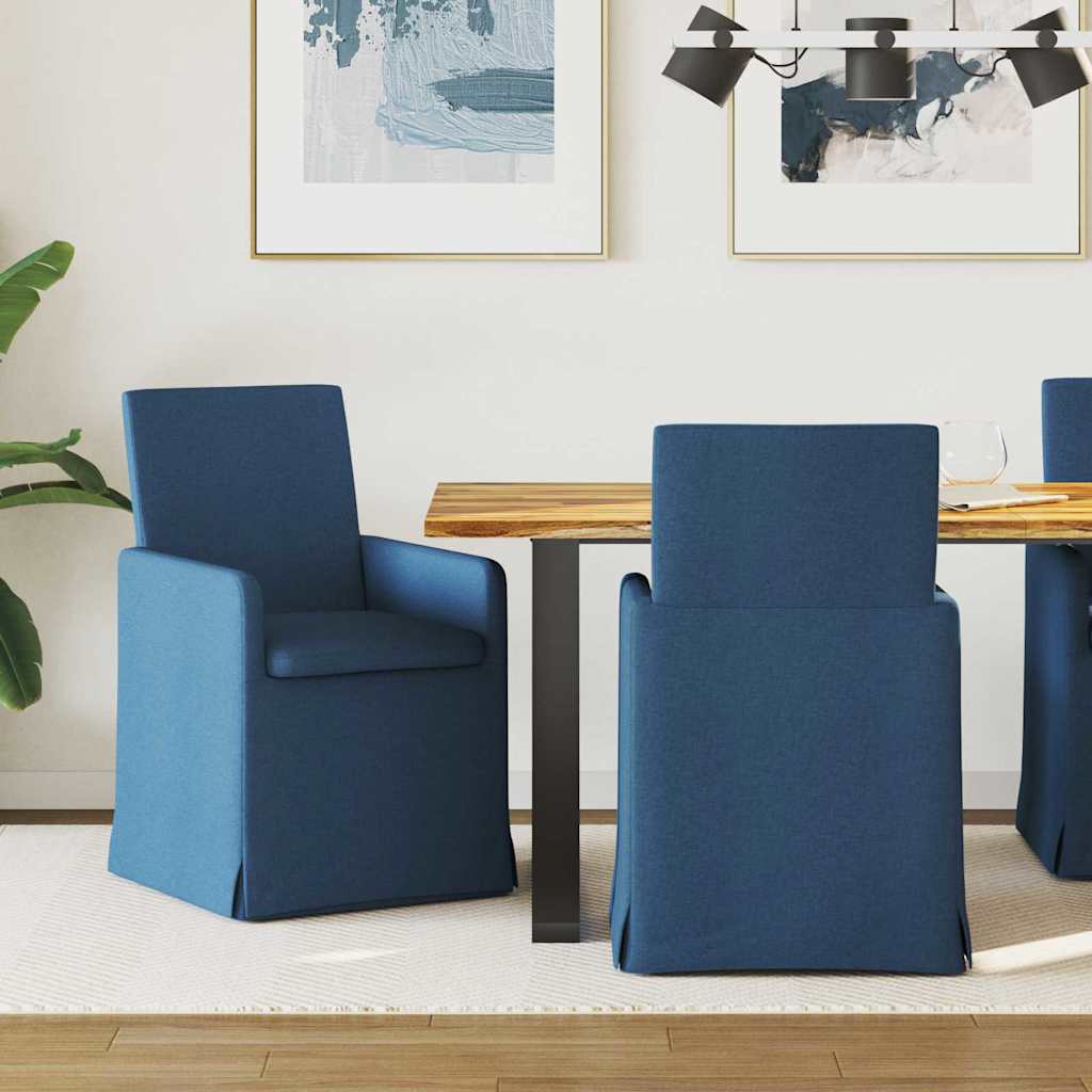 vidaXL Sillas de comedor 2 uds. tela Azul 57 x 67 x 95 cm