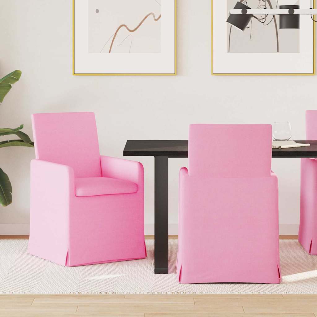 vidaXL Sillas de comedor 2 uds. tela Rosa 57 x 67 x 95 cm