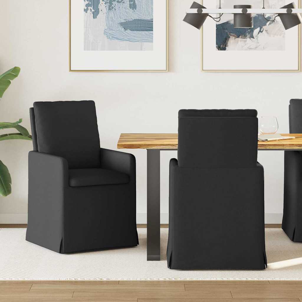 vidaXL Sillas de comedor 2 uds. tela Negro 57 x 67 x 98 cm