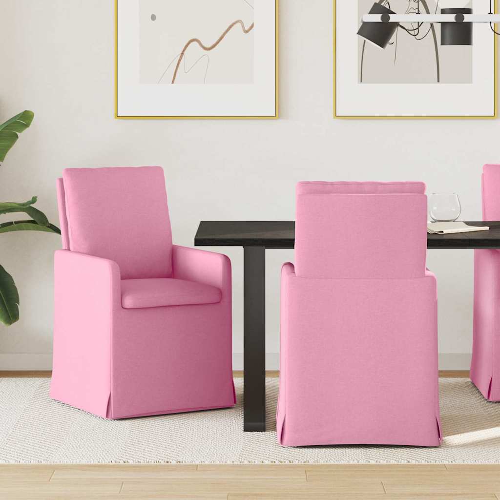 vidaXL Sillas de comedor 2 uds. tela Rosa 57 x 67 x 98 cm