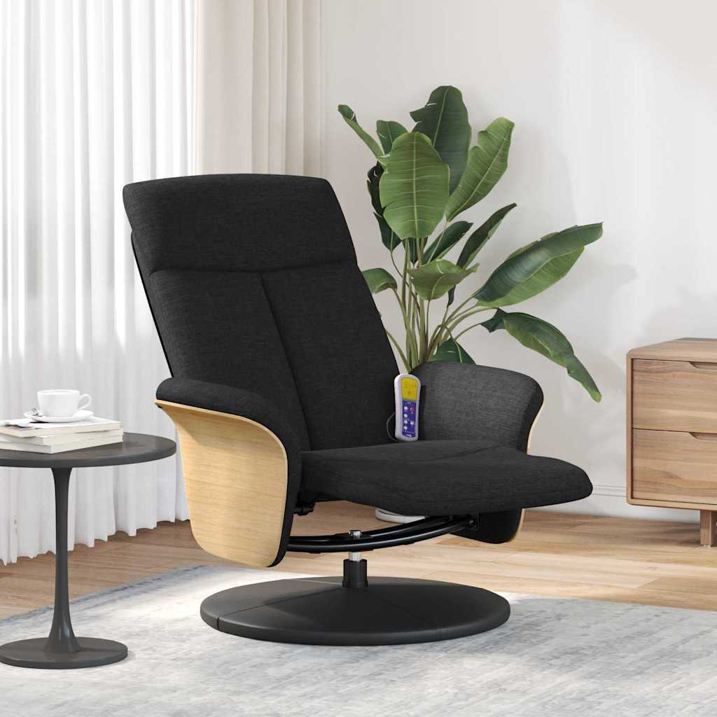 vidaXL Silla de masajes reclinable Negro 79 x 87 x 104,5 cm tela