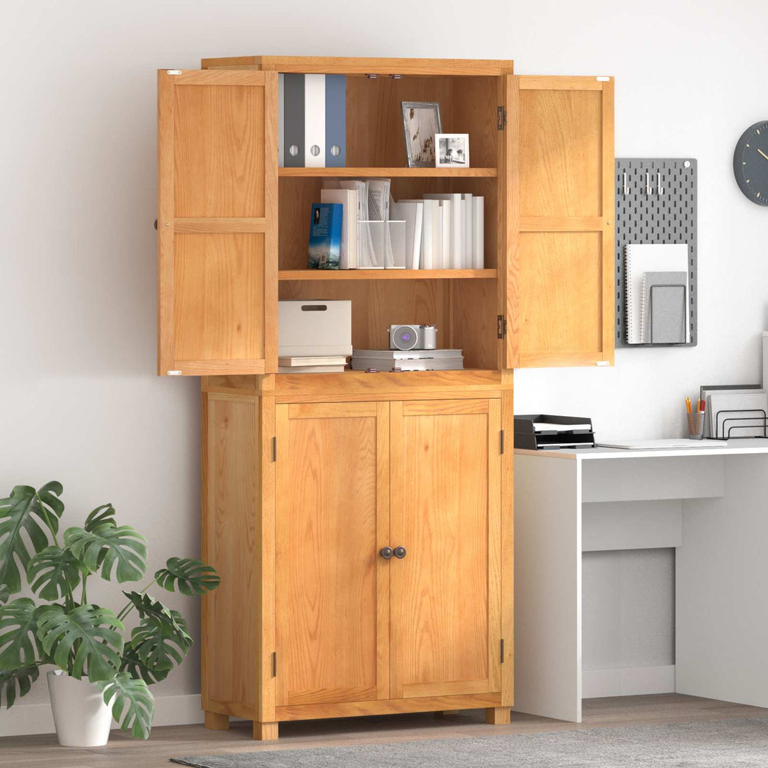 vidaXL Conjunto de Muebles de Almacenaje con estante 2 uds. Natural