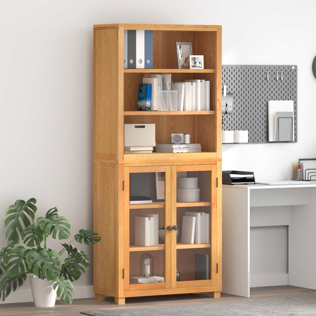 vidaXL Conjunto de Muebles de Almacenaje con estante 2 uds. Natural
