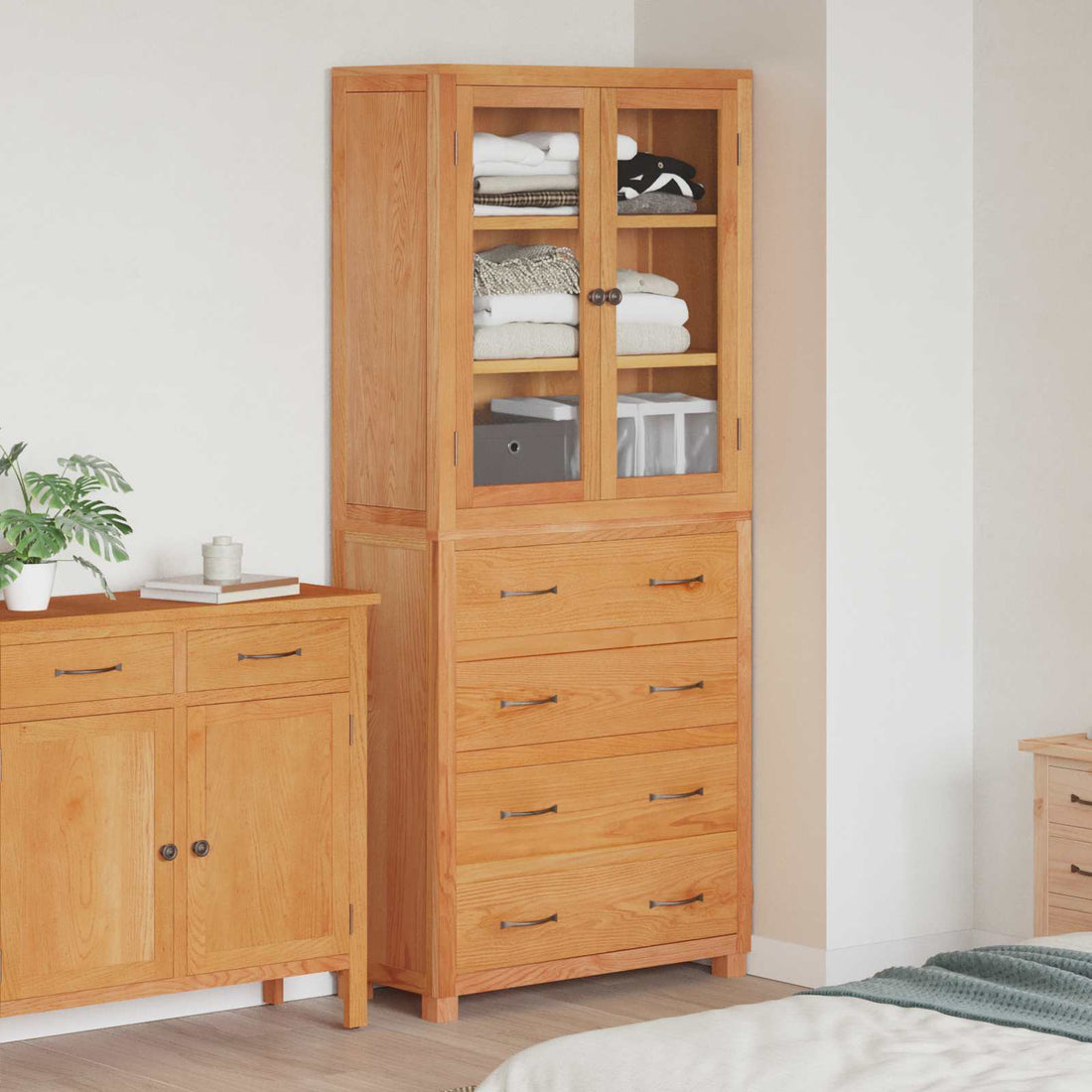 vidaXL Conjunto de Muebles de Almacenaje con cajón 2 uds. Natural