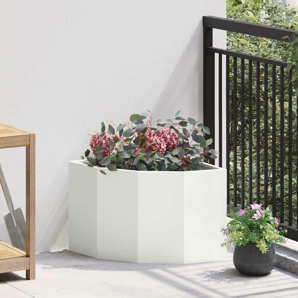 vidaXL Macetero de Esquina Blanco 45 x 45 x 35 cm Acero