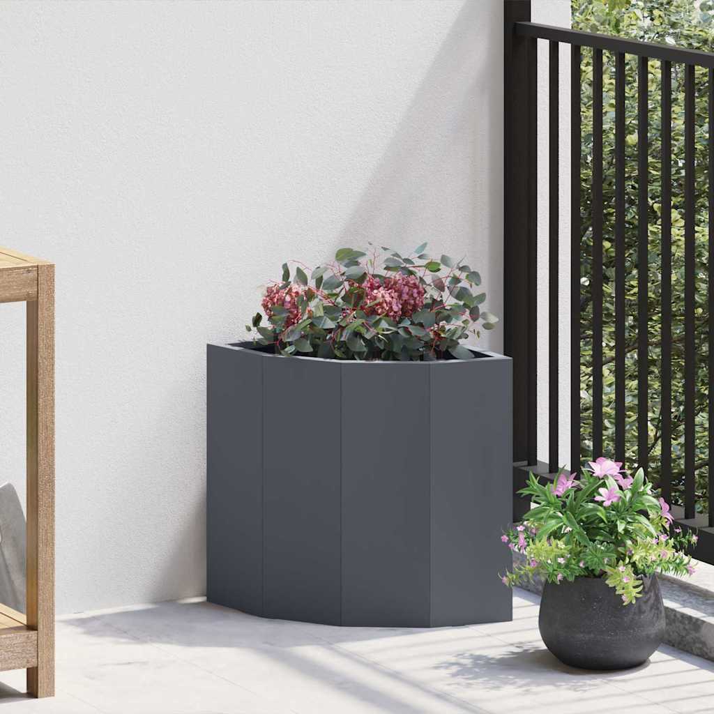 vidaXL Macetero de Esquina Gris antracita 30 x 30 x 35 cm Acero