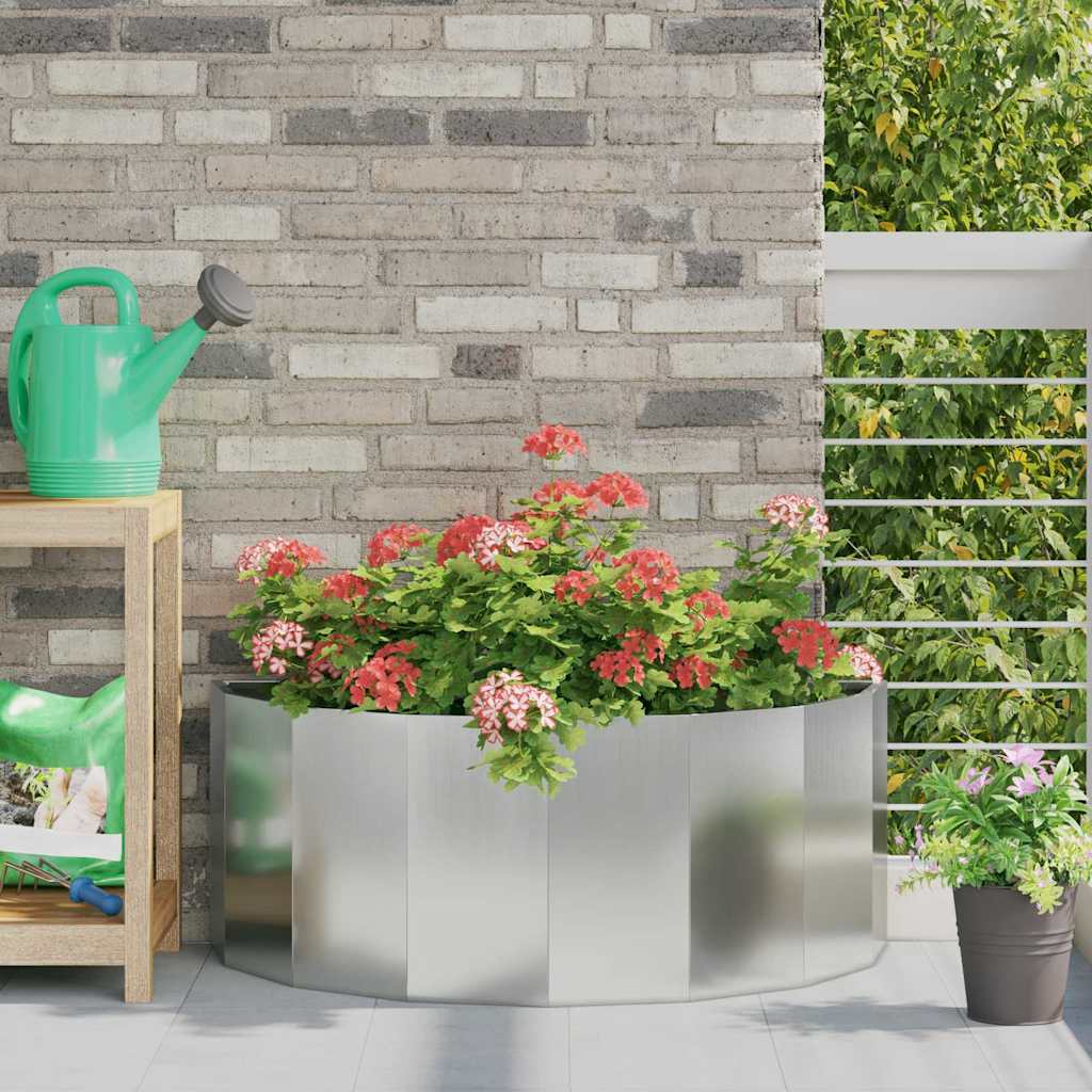 vidaXL Jardinera Plateado 90 x 45 x 35 cm Acero Galvanizado