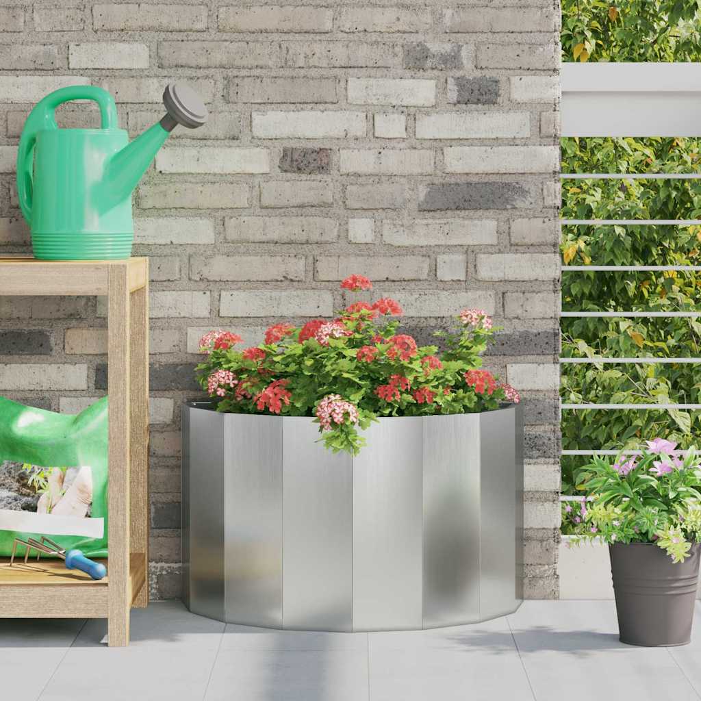 vidaXL Jardinera Plateado 60 x 30 x 35 cm Acero Galvanizado