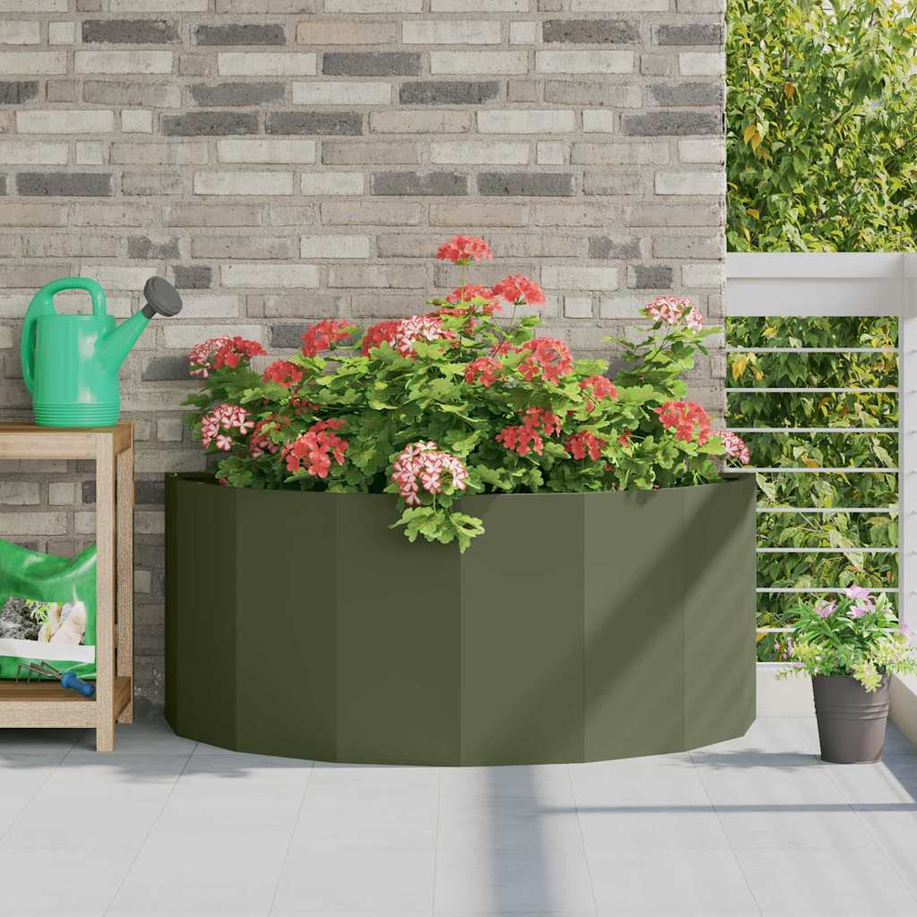 vidaXL Jardinera Verde Oliva 120 x 60 x 50 cm Acero