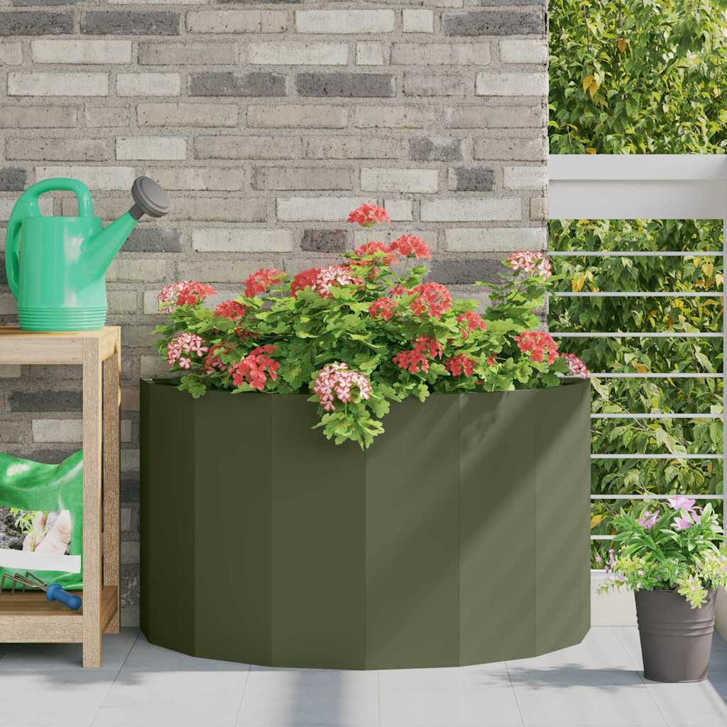 vidaXL Jardinera Verde Oliva 90 x 45 x 50 cm Acero