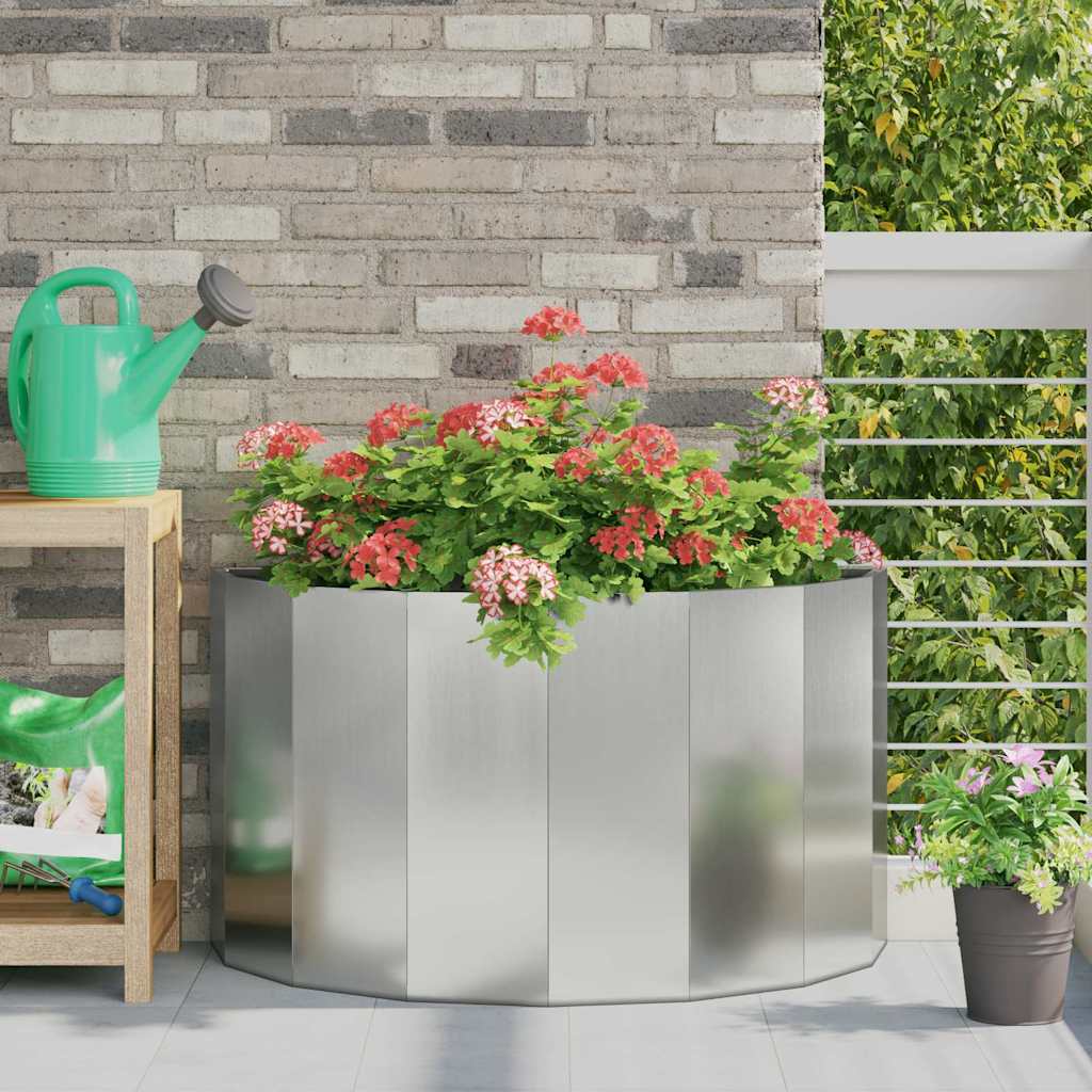 vidaXL Jardinera Plateado 90 x 45 x 50 cm Acero Galvanizado