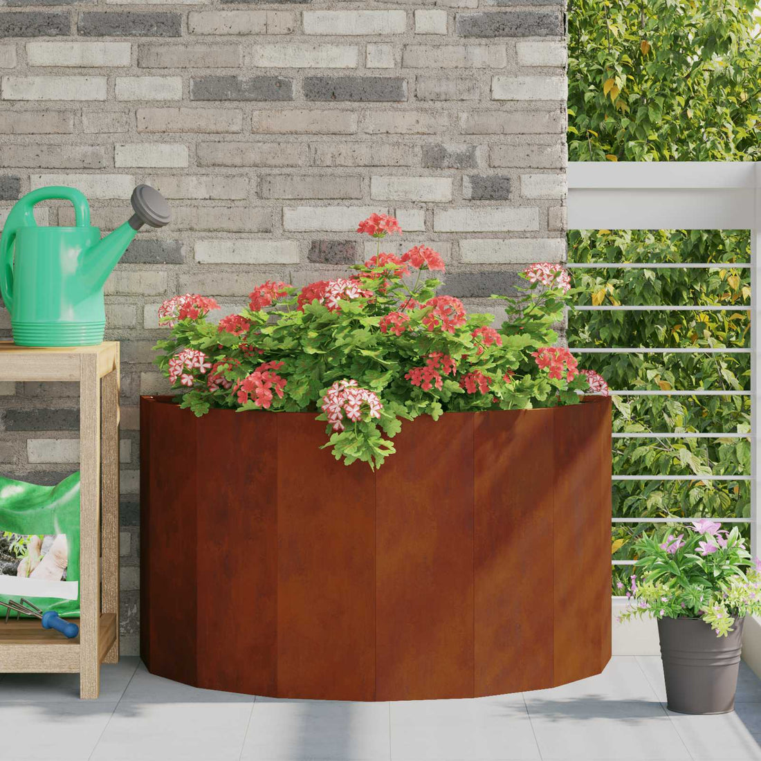 vidaXL Jardinera Oxidado 90 x 45 x 50 cm Acero autopatinable
