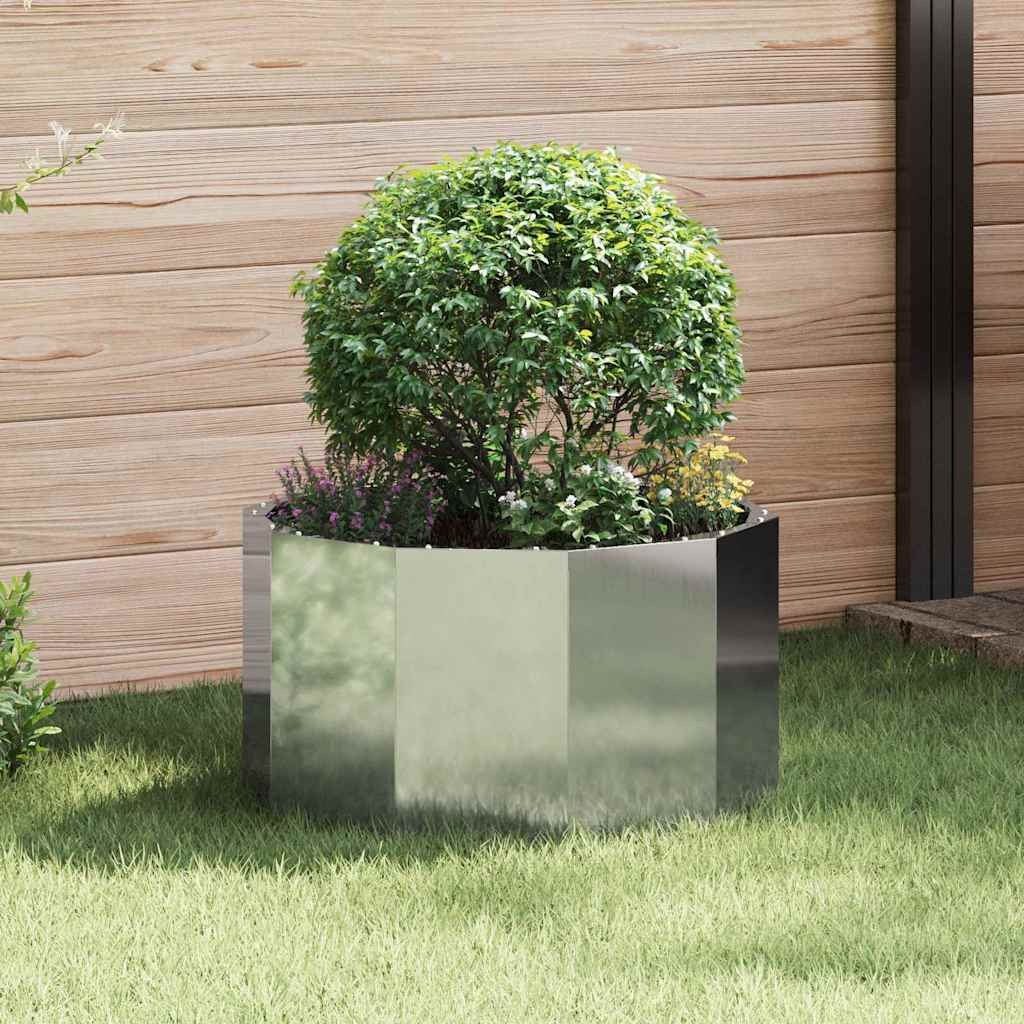 vidaXL Jardinera Plateado 60 x 60 x 35 cm Acero Galvanizado