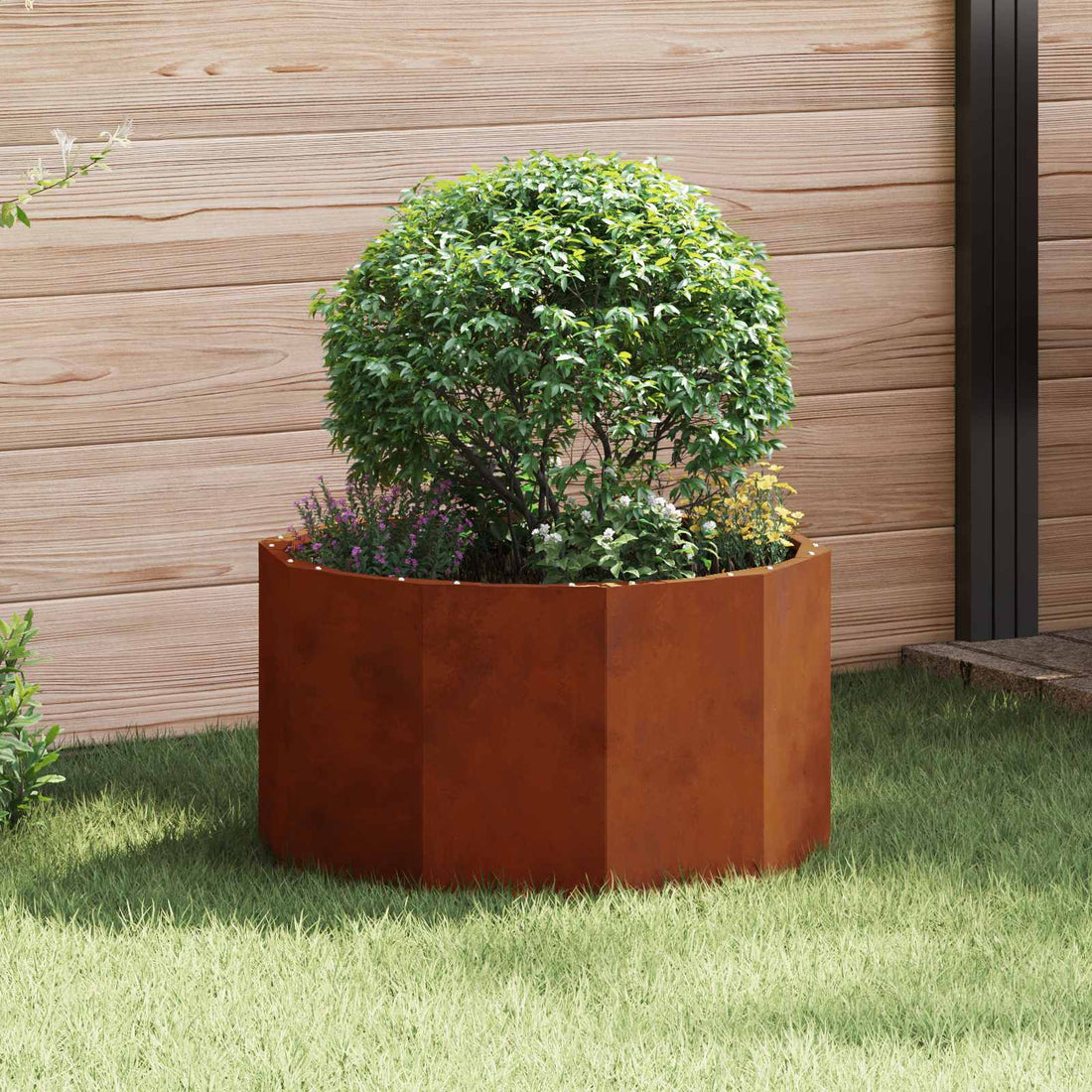 vidaXL Jardinera Oxidado 60 x 60 x 35 cm Acero autopatinable