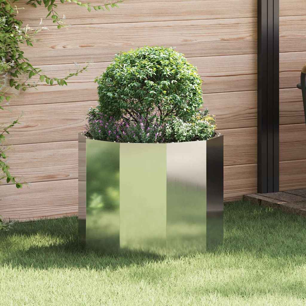 vidaXL Jardinera Plateado 60 x 60 x 50 cm Acero Galvanizado
