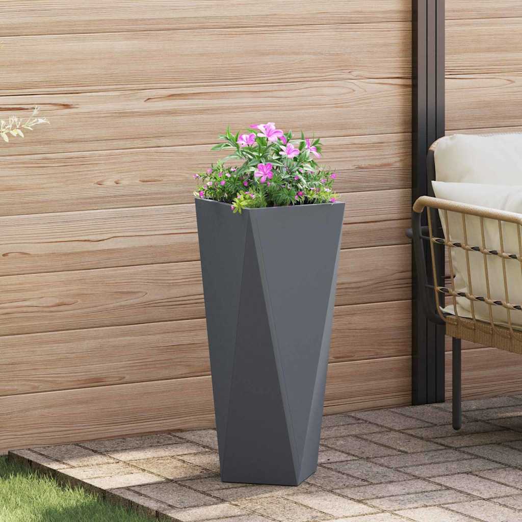 vidaXL Jardinera Antracita 30 x 30 x 75 cm Acero