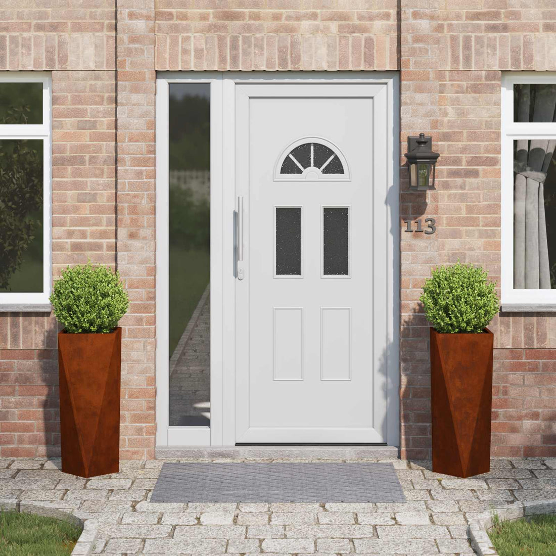 vidaXL Jardinera 2 uds. Oxidado 30 x 30 x 75 cm Acero autopatinable