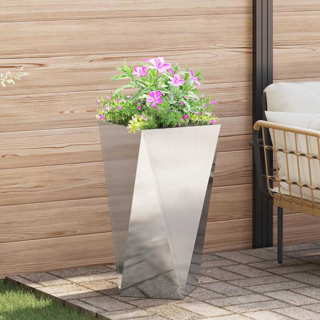 vidaXL Jardinera Plateado 40 x 40 x 75 cm Acero inoxidable