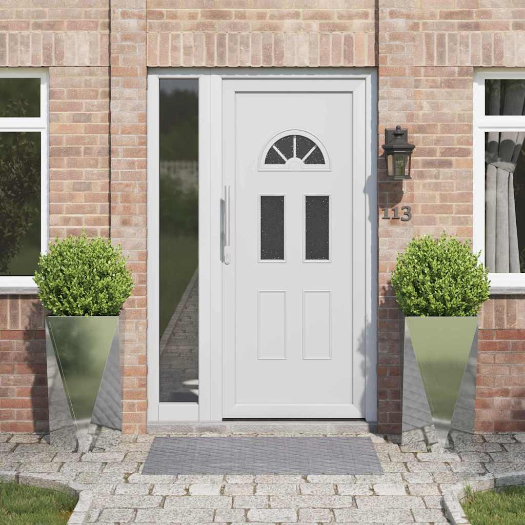 vidaXL Jardinera 2 uds. Plateado 40 x 40 x 75 cm Acero Galvanizado
