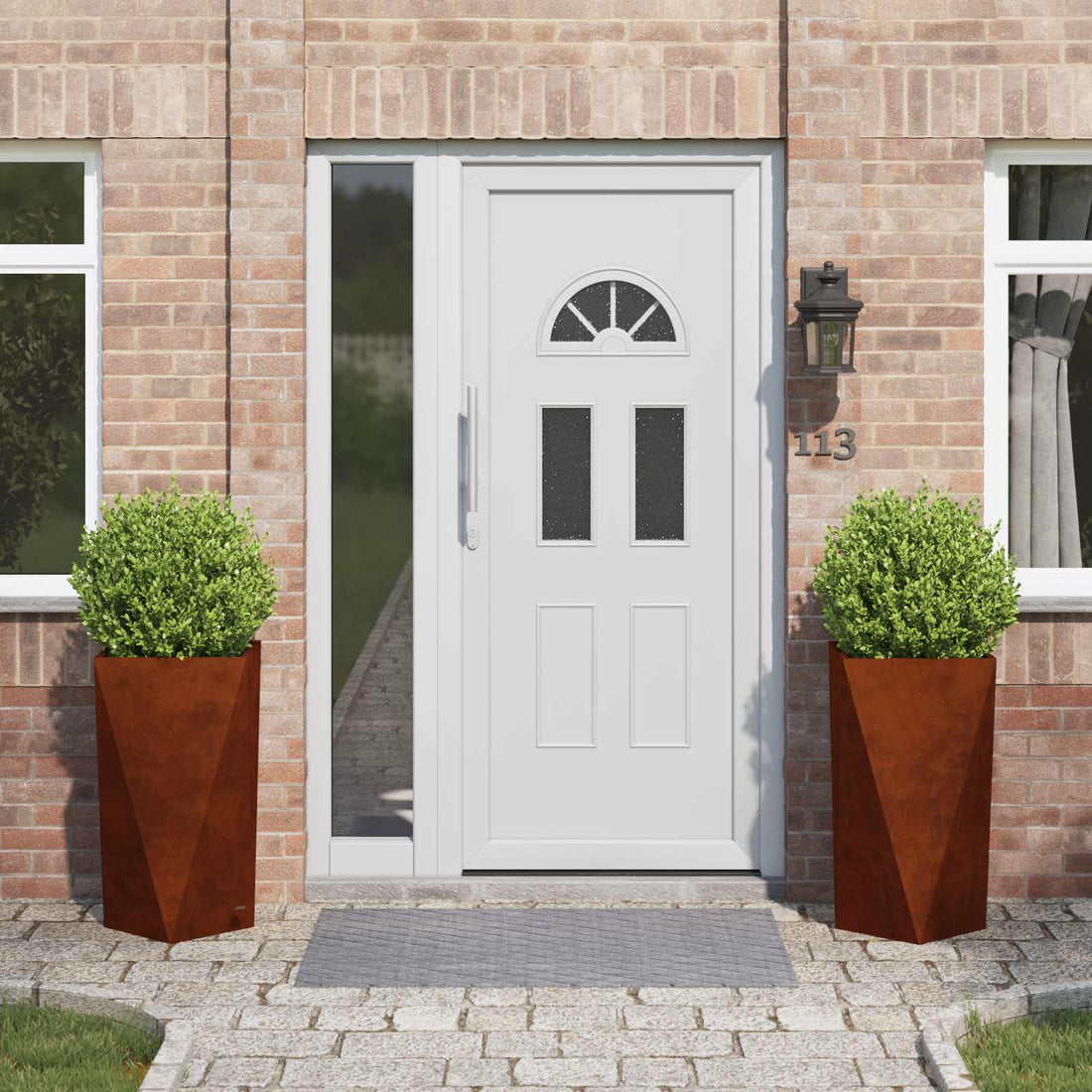 vidaXL Jardinera 2 uds. Oxidado 40 x 40 x 75 cm Acero autopatinable