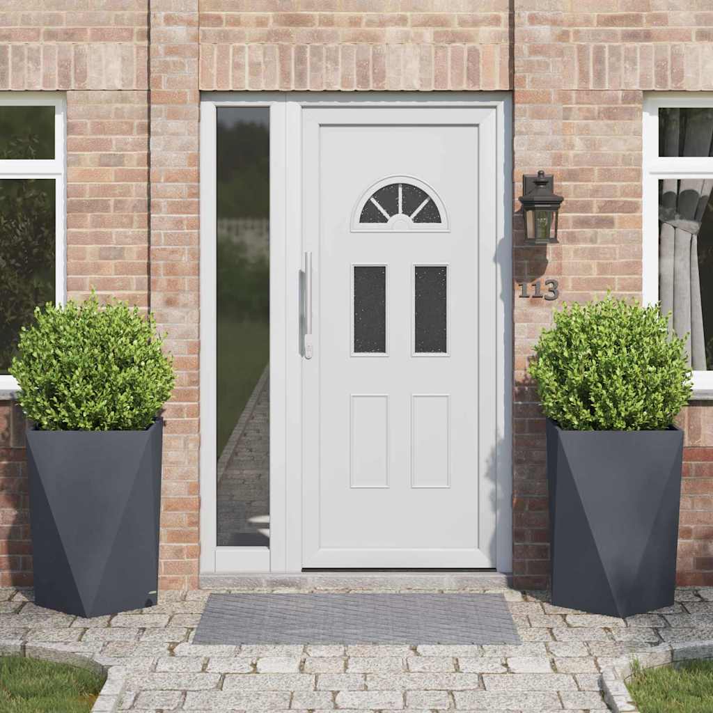 vidaXL Jardinera 2 uds. Antracita 50 x 50 x 75 cm Acero