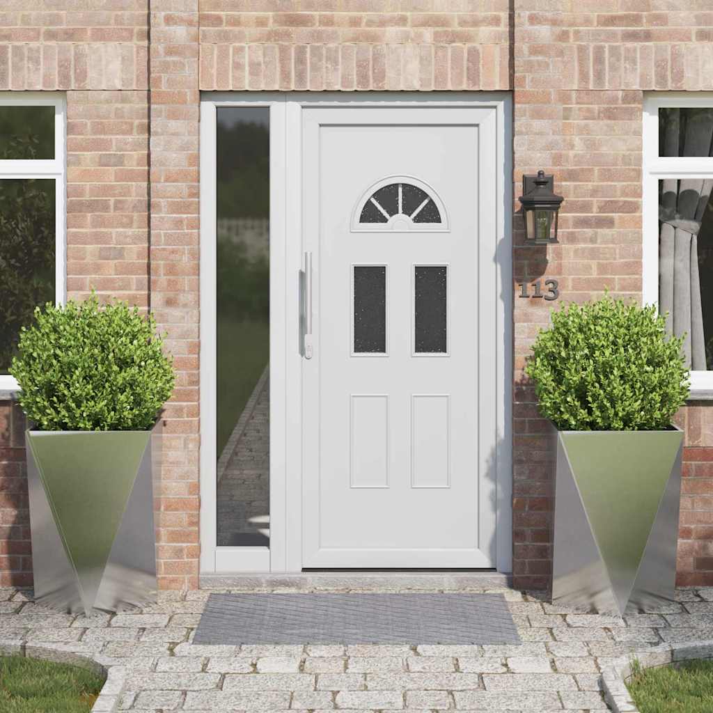 vidaXL Jardinera 2 uds. Plateado 50 x 50 x 75 cm Acero inoxidable
