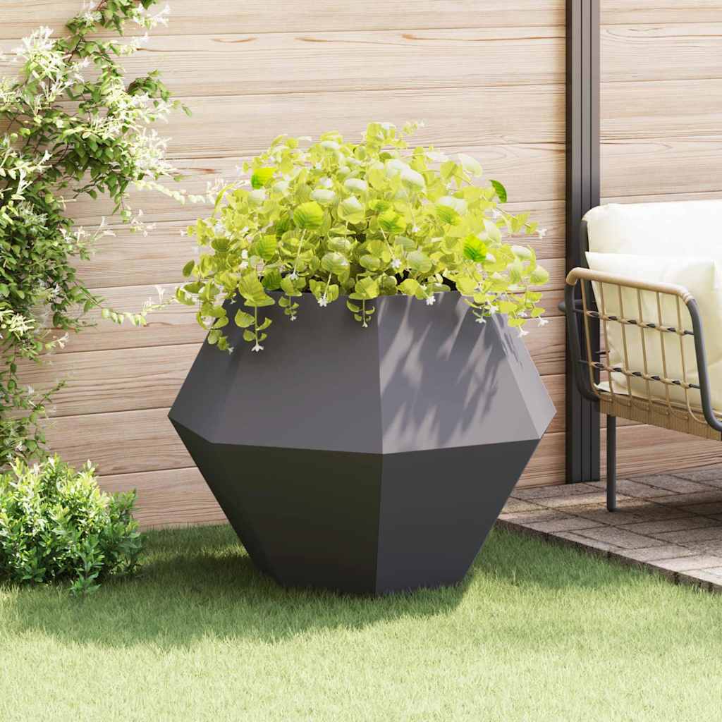 vidaXL Jardinera Negro 100 x 100 x 80 cm Acero