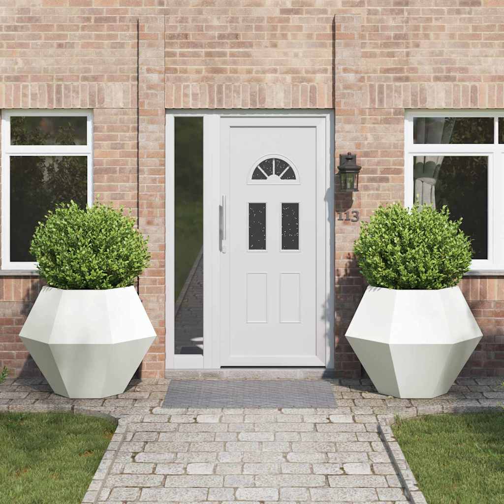 vidaXL Jardinera 2 uds. Blanco 100 x 100 x 80 cm Acero