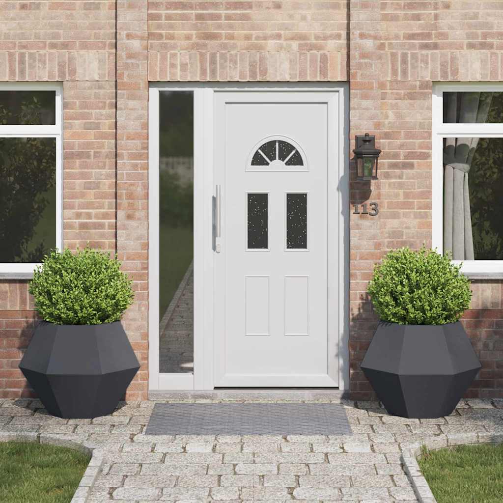 vidaXL Jardinera 2 uds. Gris antracita 75 x 75 x 60 cm Acero