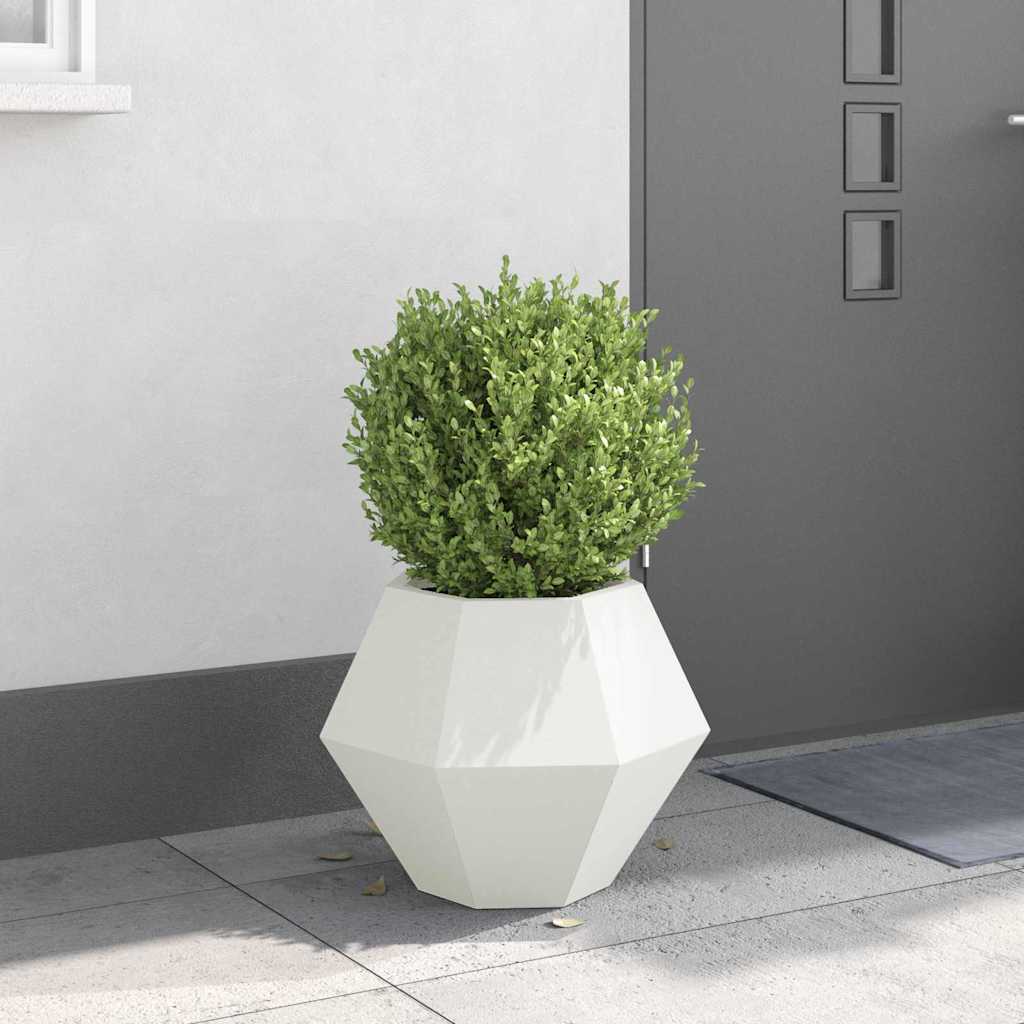 vidaXL Jardinera Blanco 50 x 50 x 40 cm Acero