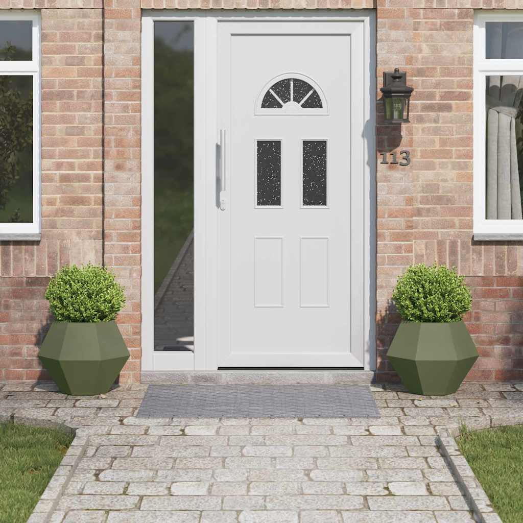 vidaXL Jardinera 2 uds. Verde oliva 50 x 50 x 40 cm Acero