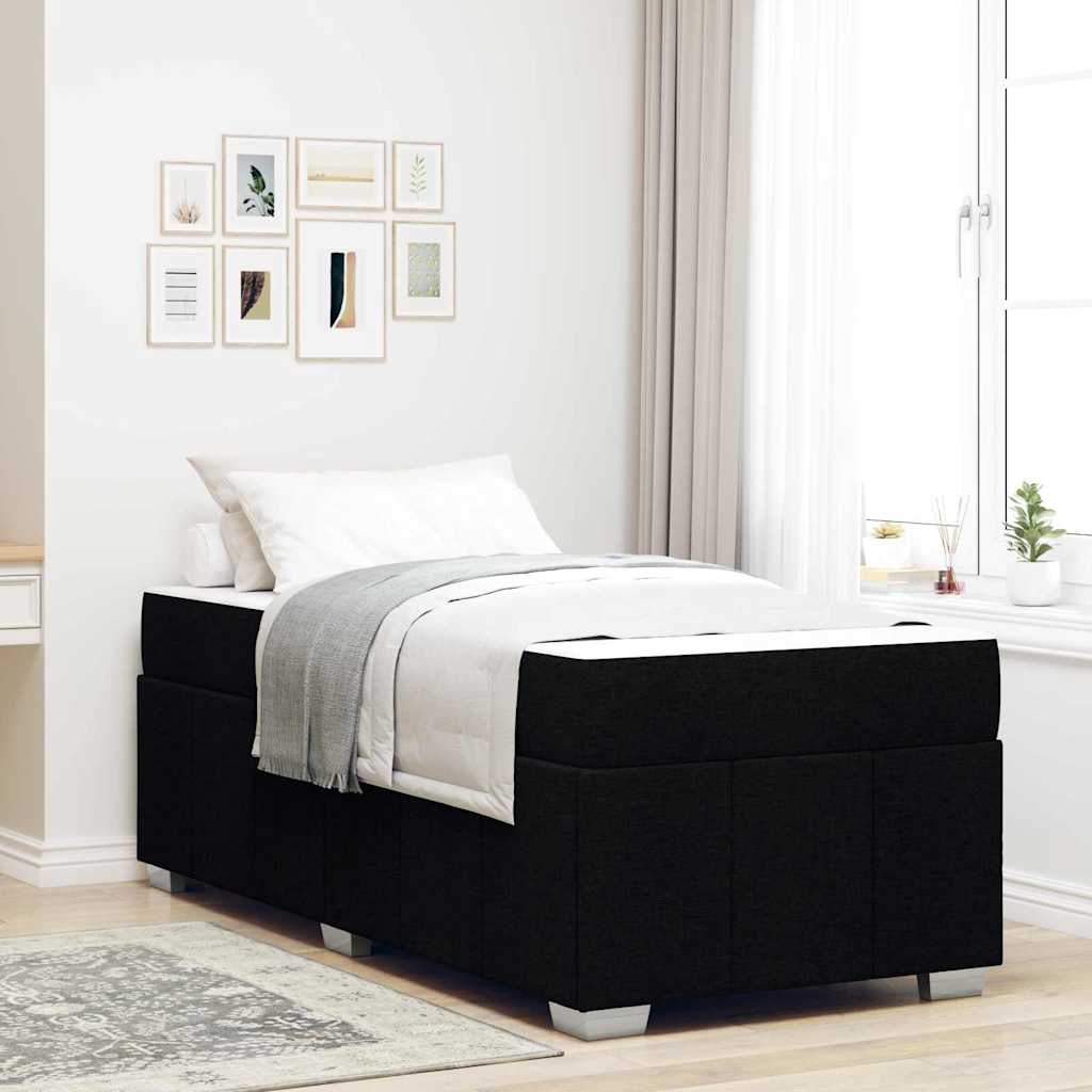 vidaXL Estructura de cama con colchón Negro 80 x 200 cm tela