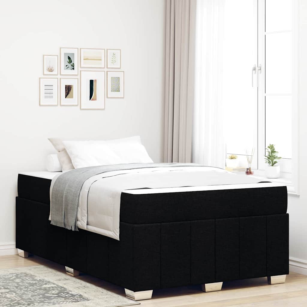 vidaXL Estructura de cama con colchón Negro 120 x 200 cm tela