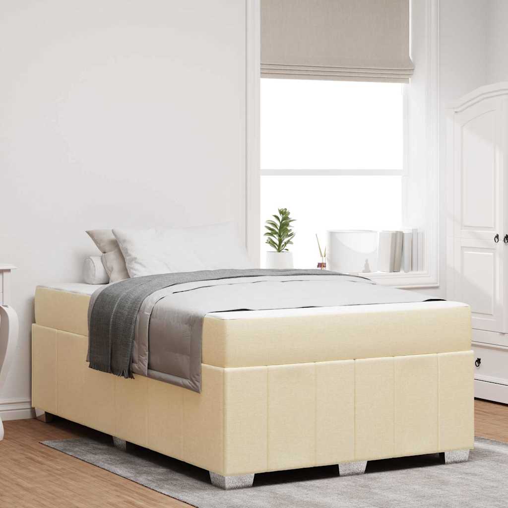 vidaXL Estructura de cama con colchón Crema 120 x 200 cm tela