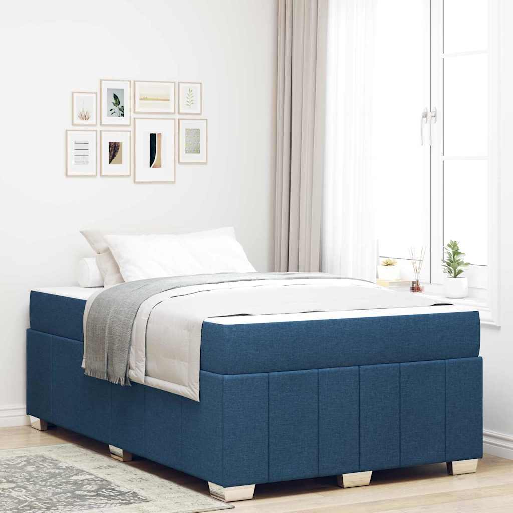 vidaXL Estructura de cama con colchón Azul 120 x 200 cm tela